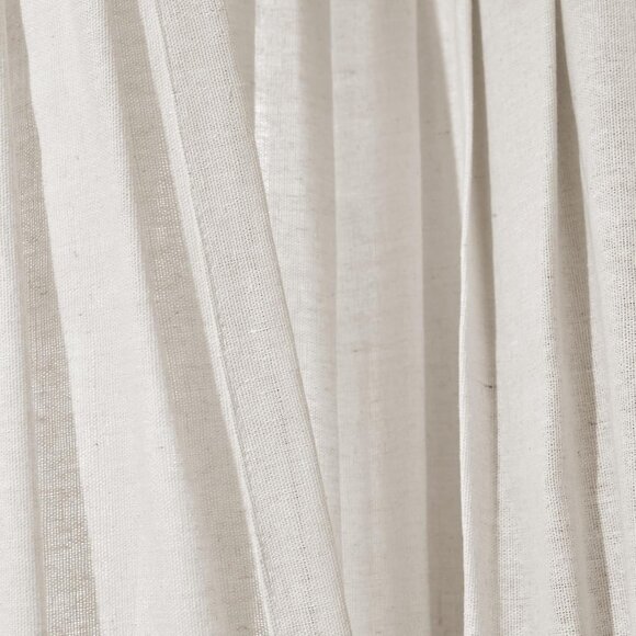 🍀🍀 Lush Decor Linen Button Window Curtain Panel 40" W x 84" L Off White NWT - Picture 4 of 8